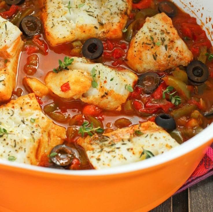 CABILLAUD AUX POIVRONS COMME AU PAYS BASQUE